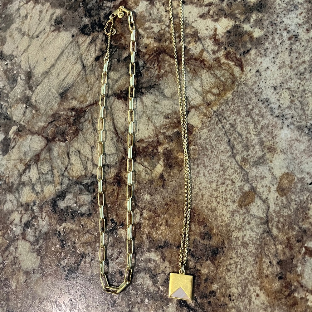 Madewell gold coloured necklace  set (2 piece)
